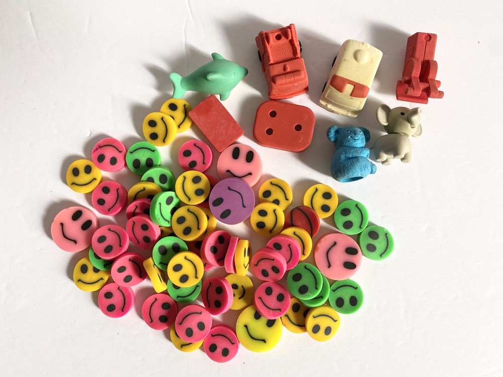 Lot of 65 assorted Erasers