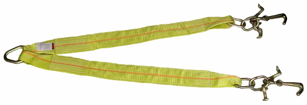 NEW! Wrecker Straps 3" X 6 FT CLUSTER HOOK WEB V-ASSEMBLY