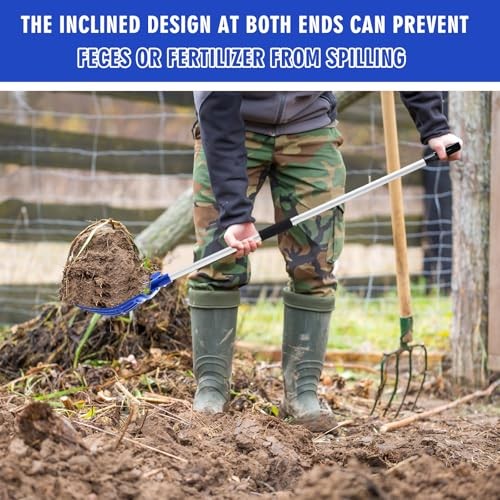 3 Sets Manure Fork with Long Metal Handle Pitch Fork Manure Blue D Shaped Grip