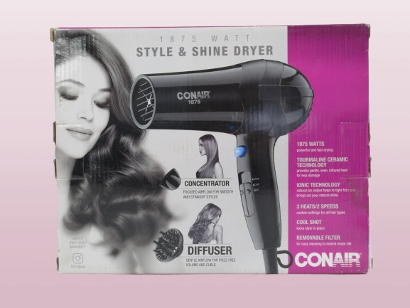 CONAIR 1875 WATT STYLE & SHINE DRIER QUICK & CUSTOMIZED STYLING DETAILS BOXED