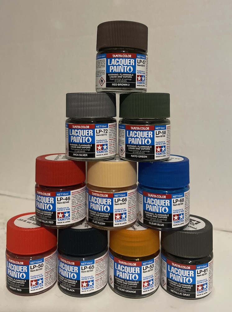 Tamiya LP Lacquer colors 10ml. 10 pcs bundle