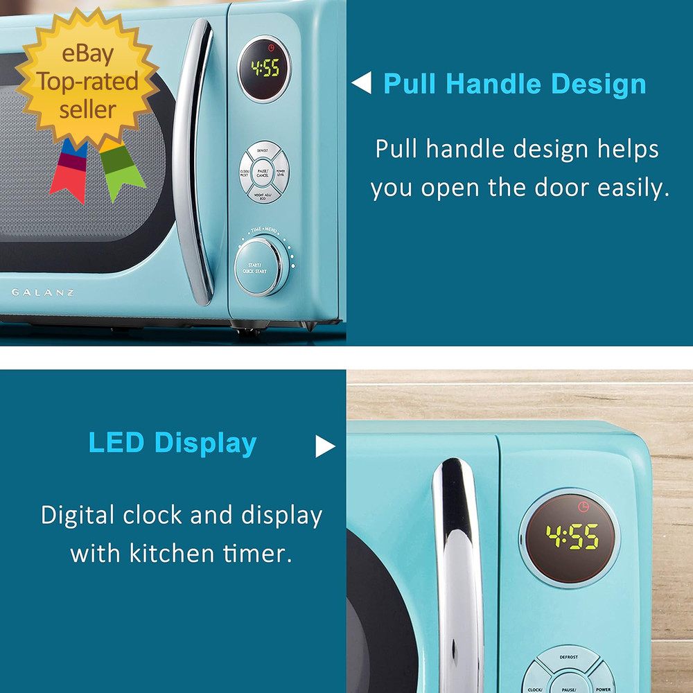 GLCMKA07BER-07 Retro Microwave Oven LED Lighting Pull Handle Design Child Lock
