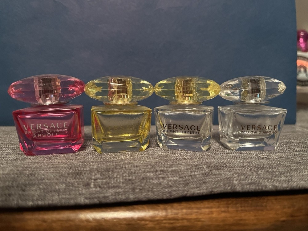 Versace Miniature Perfume Set Bright Crystal, Yellow Diamond -EMPTY BOTTLES