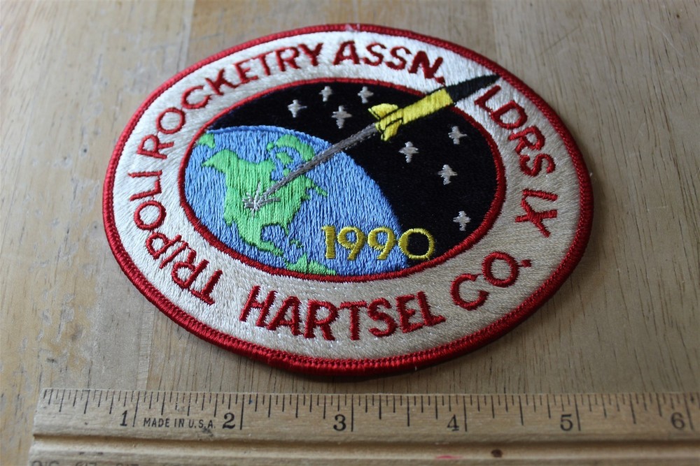 TRIPOLI ROCKETERY ASSOCIATION LDRS IX HARTSEL CO. ROCKET SPACE PATCH 1990