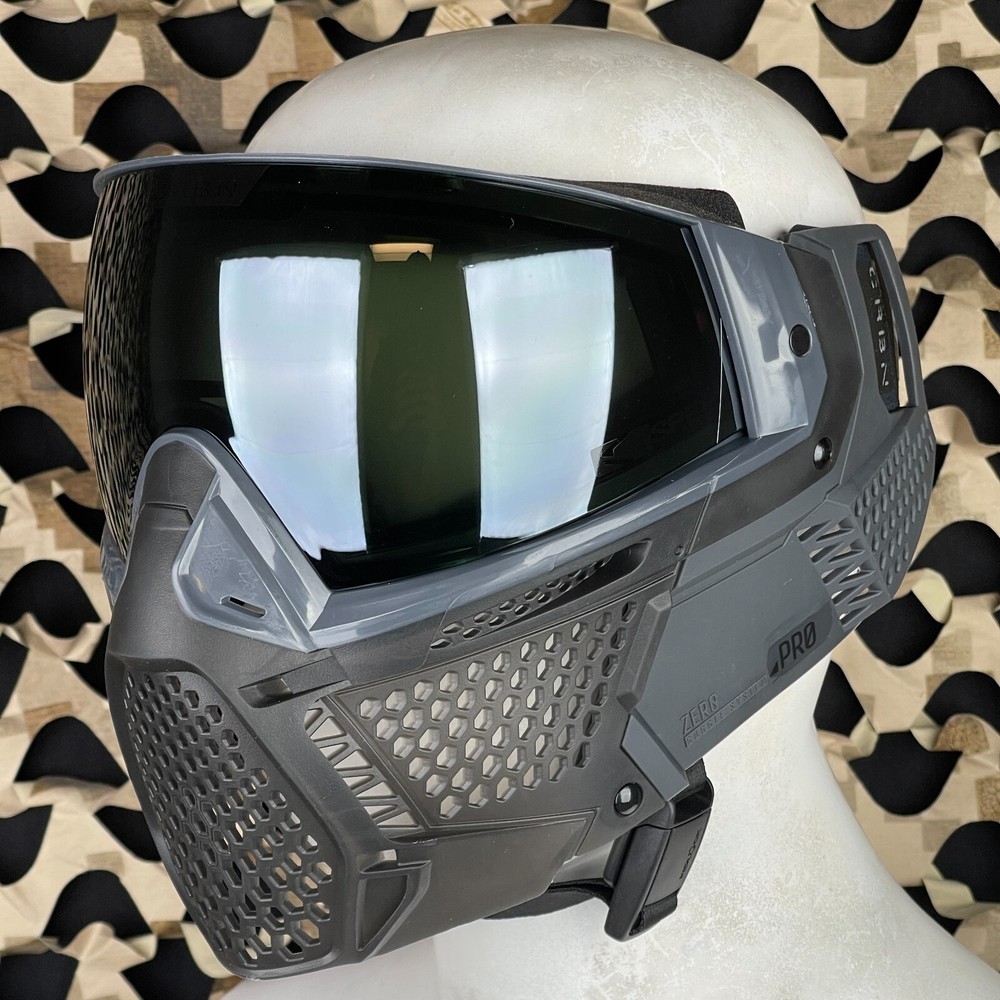 Carbon CRBN Zero Pro Paintball Mask (More Coverage) - Graphite - Silver Mirror