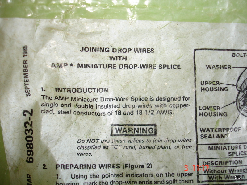 Ampiniature Drop Wire Splice New In Package