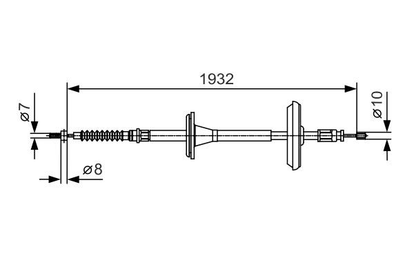 Cable Pull, parking brake BOSCH 1987482021