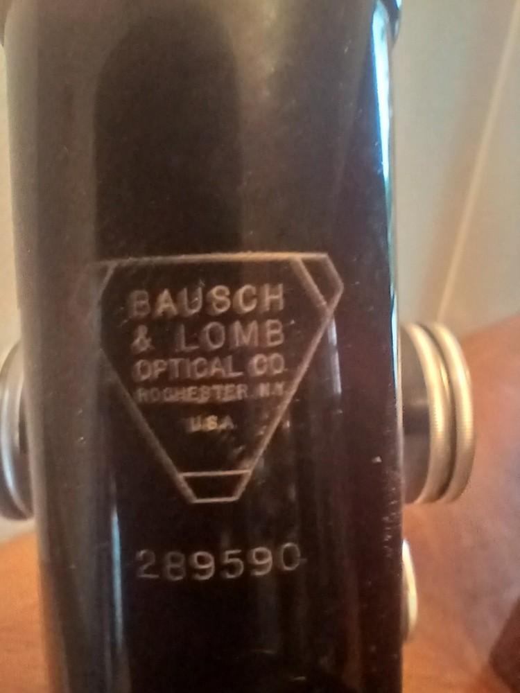 Antique Bausch & Lomb Microscope With Original Wooden Case