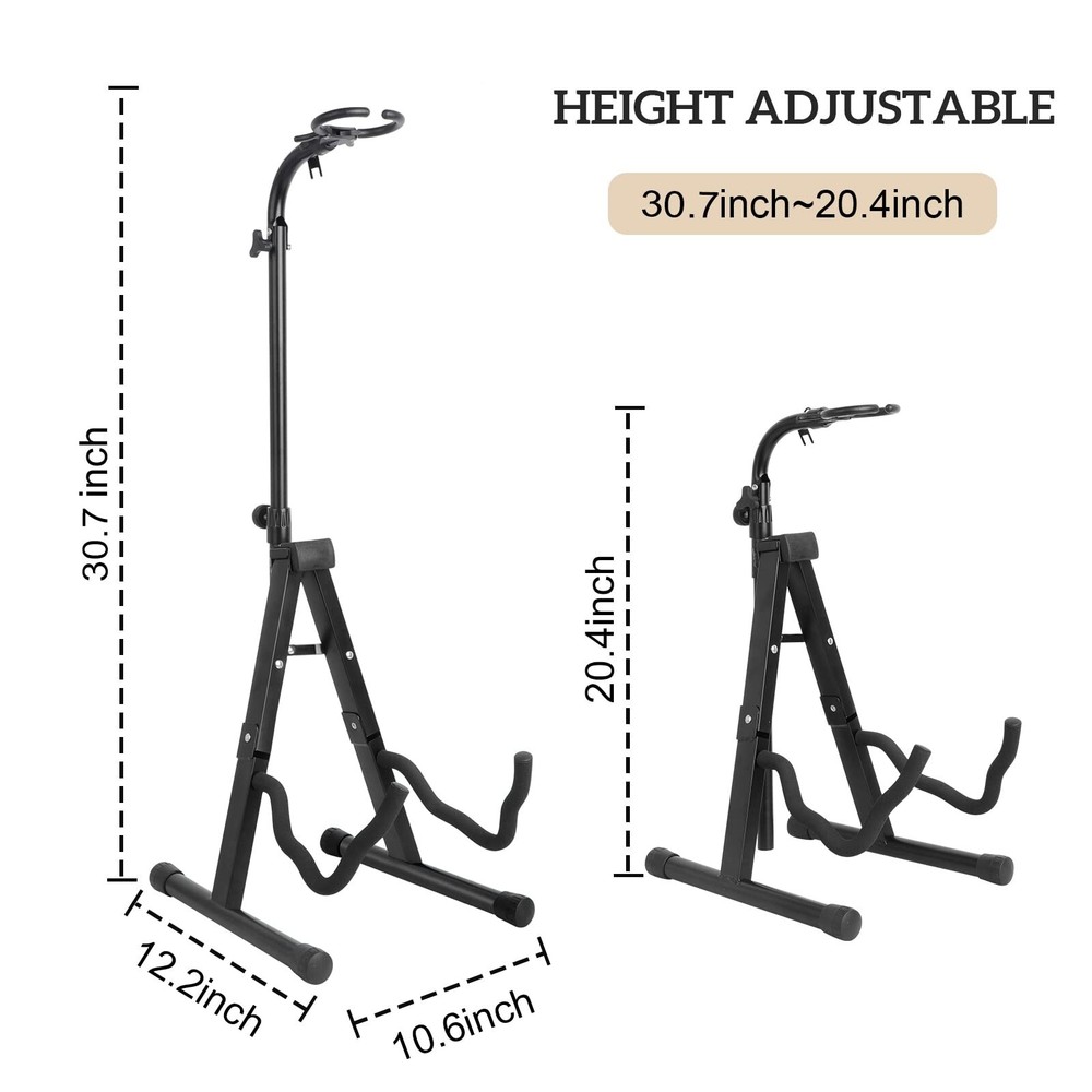 Acoustic Guitar Stand Floor Folding A Frame with Secure Lock Upgrade Adjustab...