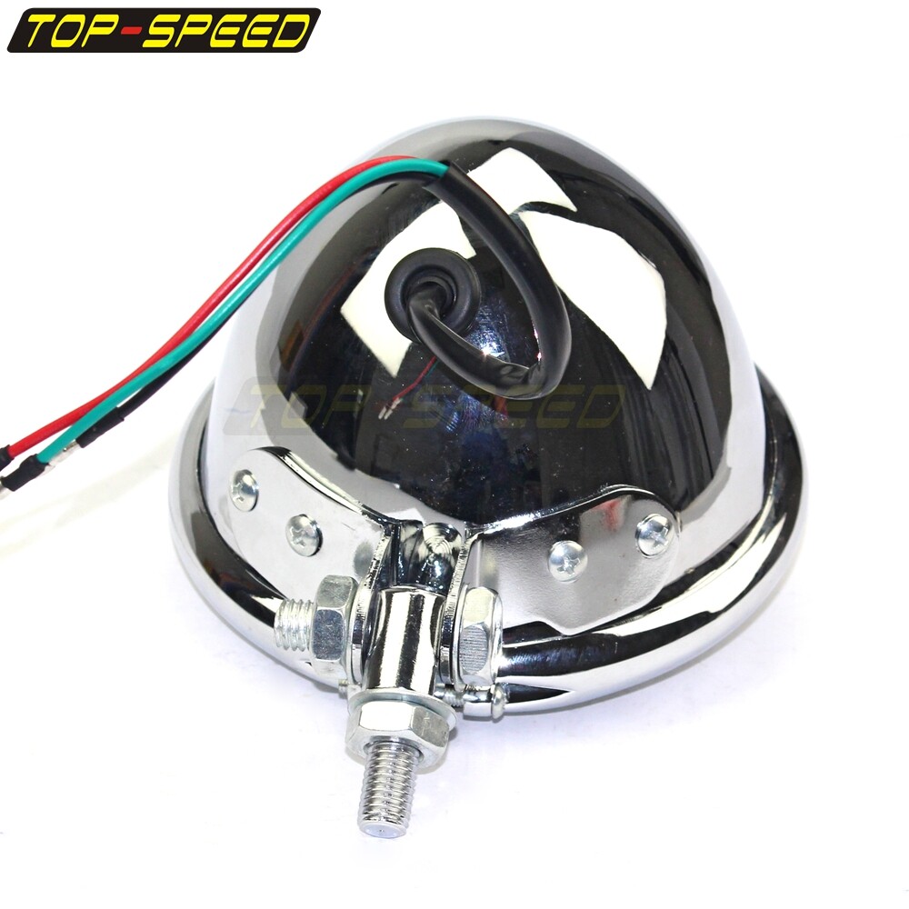 Chrome 4.5'' H4 Bates Style Headlight Front Lighting For Harley Bobber Chopper