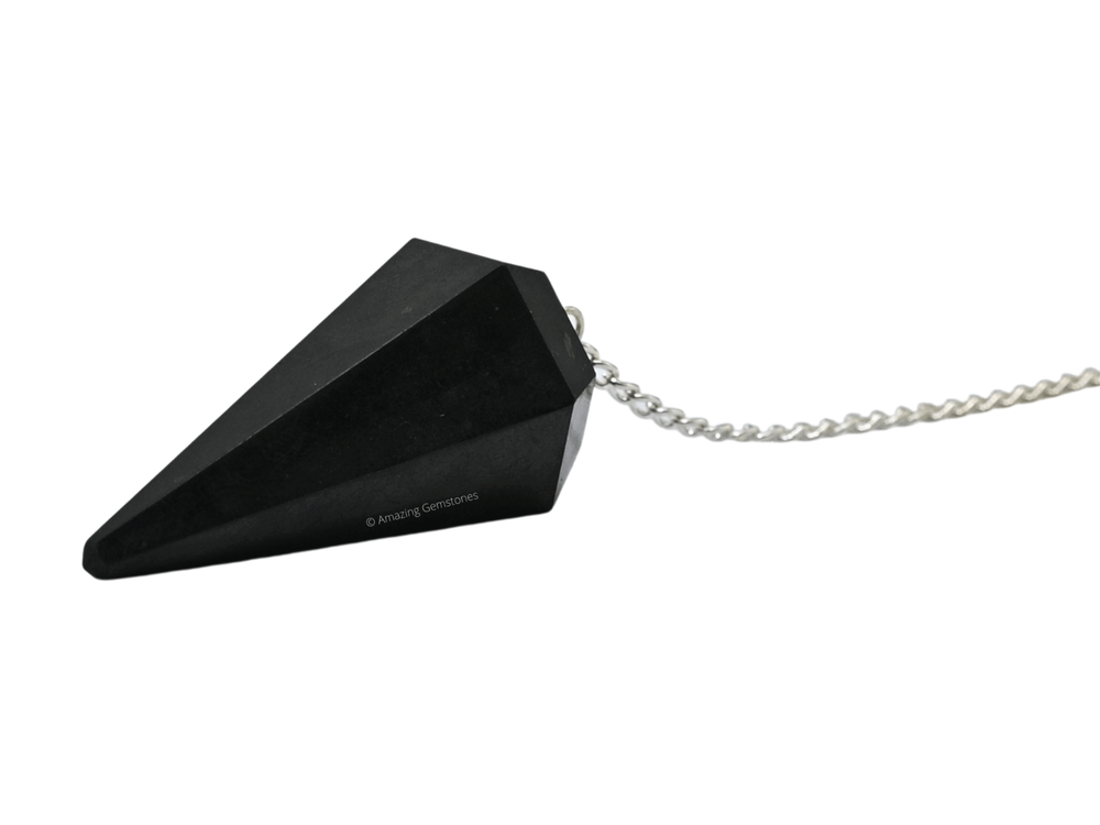 Shungite Dowsing Crystal Pendulum