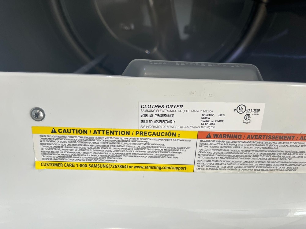 Samsung washer and dryer set (electric)