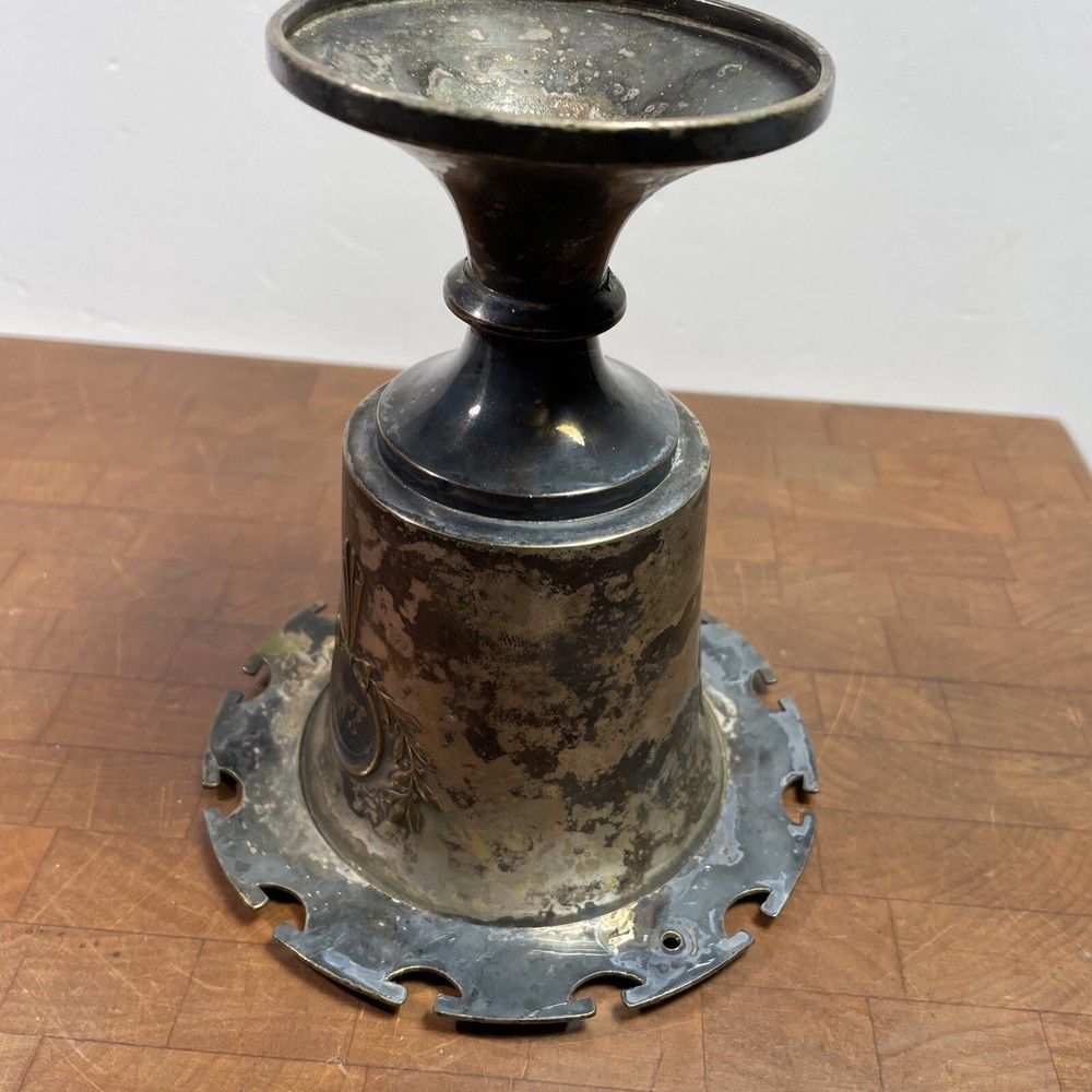 Antique Silverplate? Spooner Sugar Container Spoon Holder Monogram Cup Rare 6"