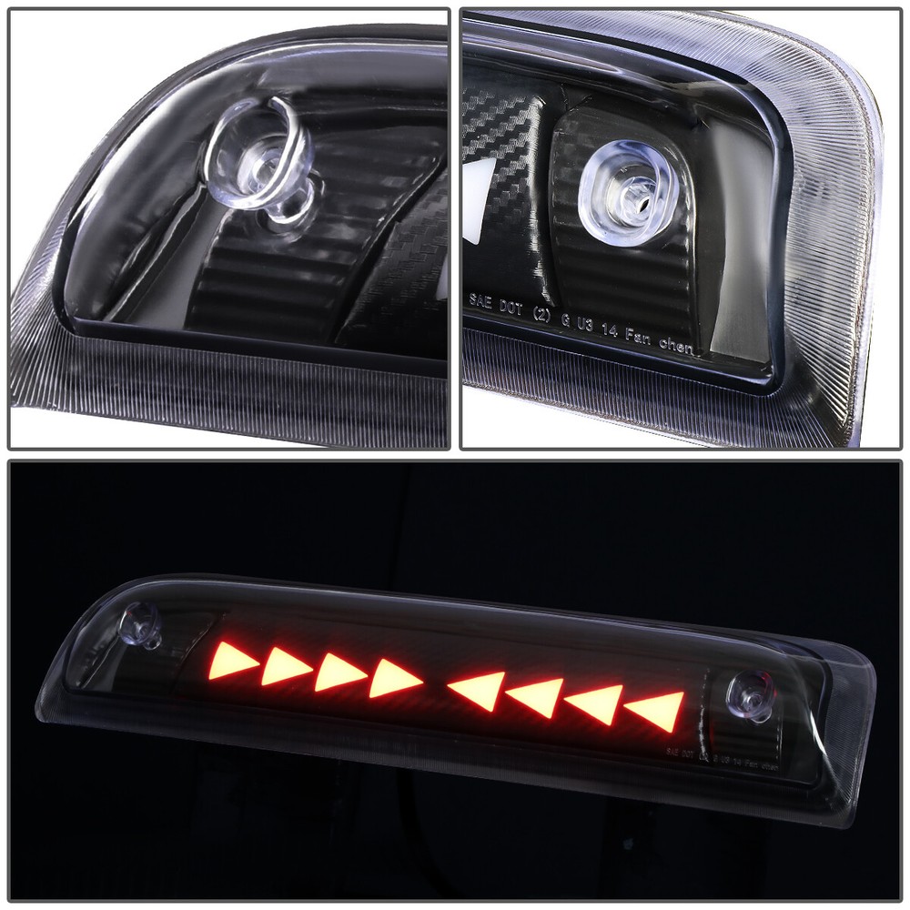 Carbon {Sequential Triangle LED} 3rd Brake Light for Silverado GMC Sierra 14-20