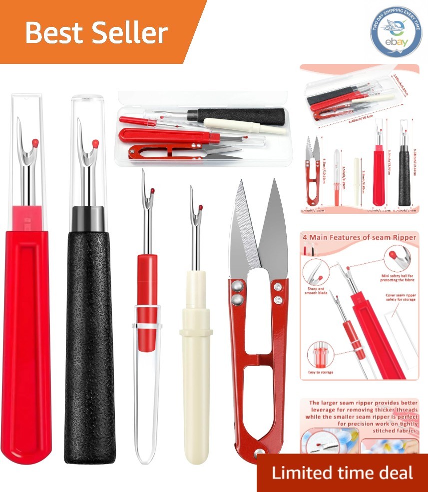 Complete Seam Ripper and Scissors Set – Essential Tools for Sewing Projects