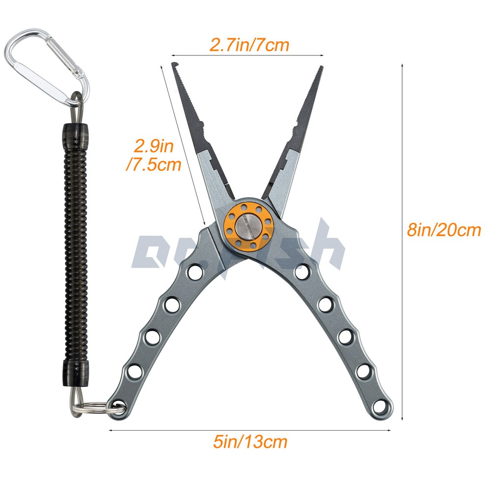 Fishing Split Ring Pliers Aluminum Hook Remover Braid Cutters Multitool