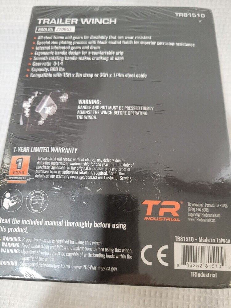 Trailer winch industrial 600lb tr 81510