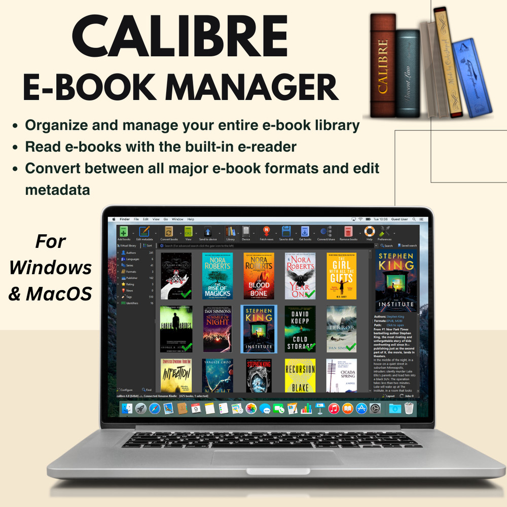 Calibre E-Book Manager & E-Reader Software for Windows & MacOS on USB or DVD