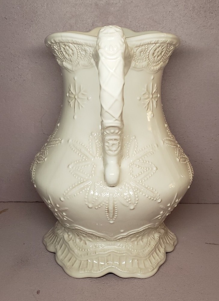 Vintage Ivory Christmas Snowflake Pitcher