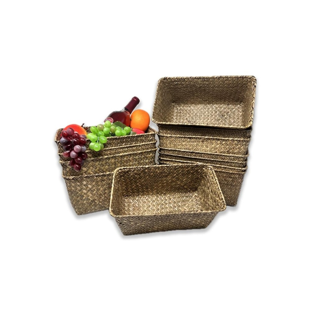 12 Pack Bulk Basket - Alexa 12" Natural Slim Large Rectangular Utility Tray M...