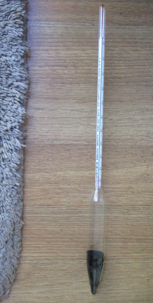 Vintage HB Double Diamond Streamline Glass Hydrometer + Box Untested