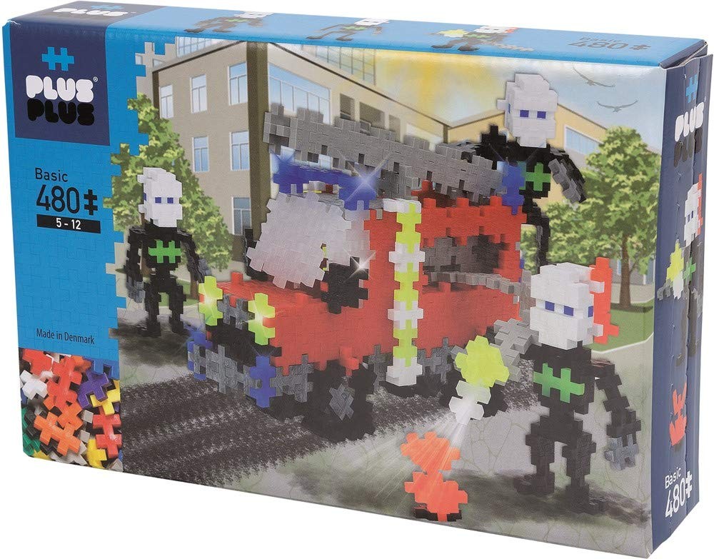 Plus-Plus 9603791 52316 Ingenious Construction Toy, Basic, Fire Engine and Crew,