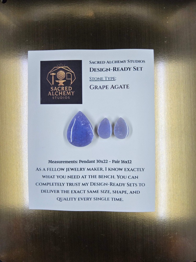 Tear Shape - Grape Agate - Design-Ready Set