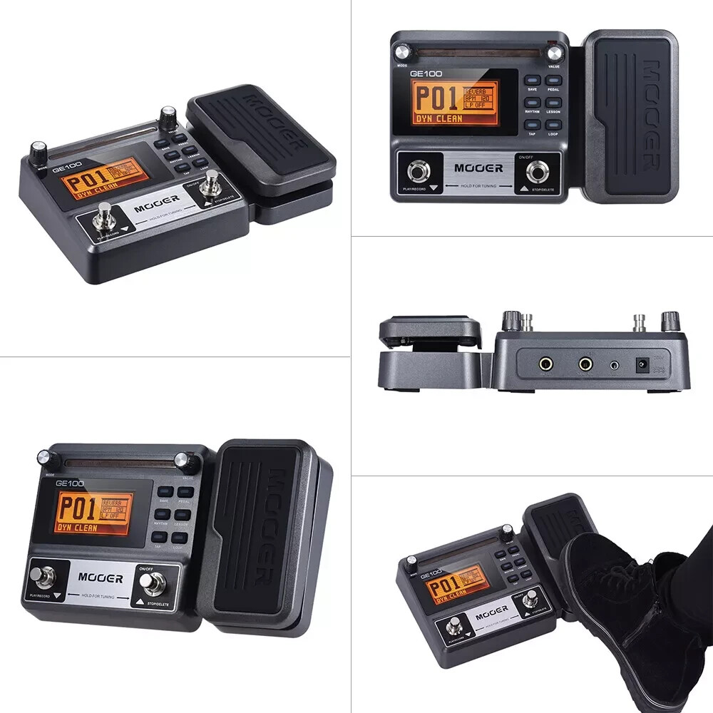 MOOER GE100 Guitar Multi-Effects Pedal Processor Tap Tempo Tuning Function J9F2