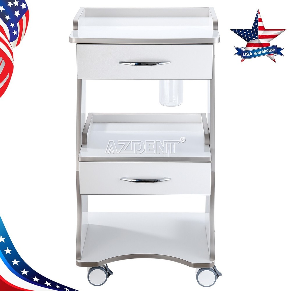 Dental Trolley Mobile Tool Cart with Auto-water Bottle Supply System & Socket