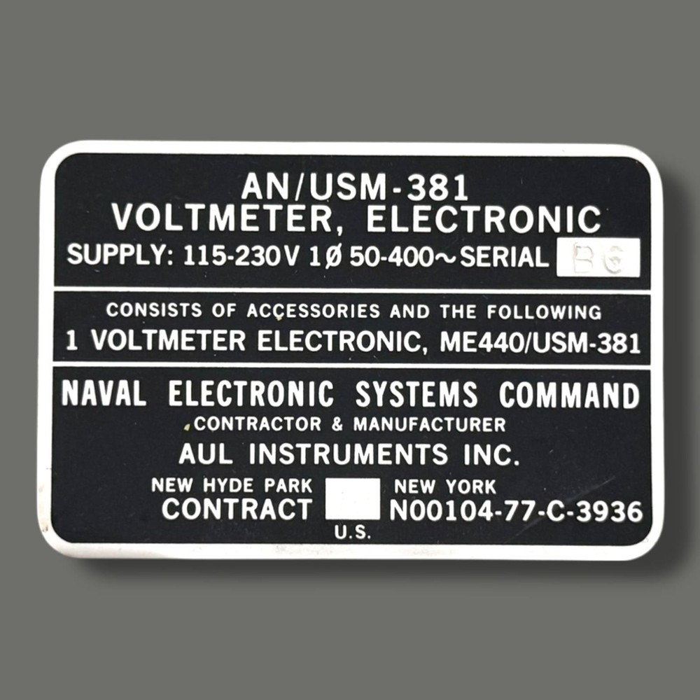 AUL Instruments Naval Electronic Systems Command AN/USM-381 Voltmeter ME-440