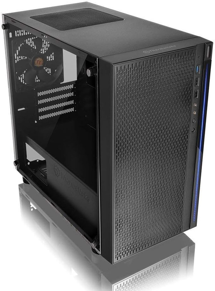 Versa H18 Tempered Glass Black Spcc Micro ATX Mini Tower Gaming Computer Case CA