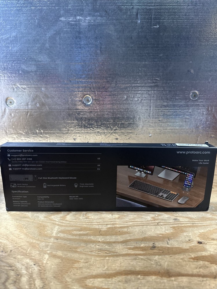 ProtoArc Backlit Bluetooth Keyboard and Mouse for Mac KM100-A Space Gray