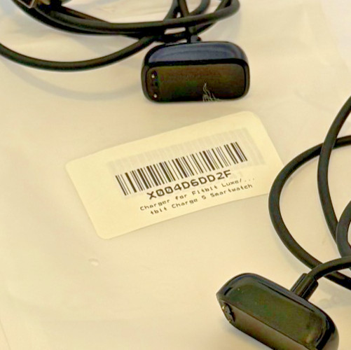 Fitbit Luxe/Charge 5 USB Charging Cable Replacement Magnetic Chargers (2) NEW