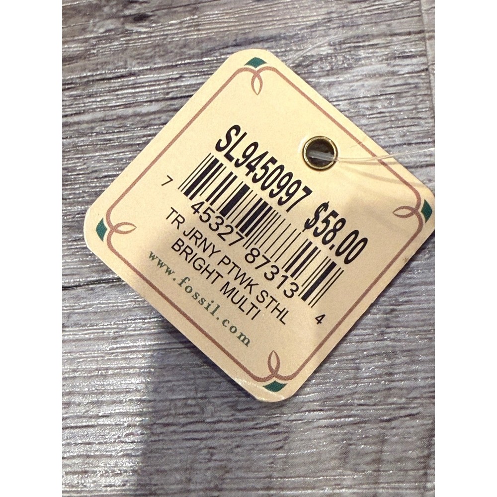 Fossil Patchwork Leather Satchel Handbag and Wallet Set Multi Color Studded