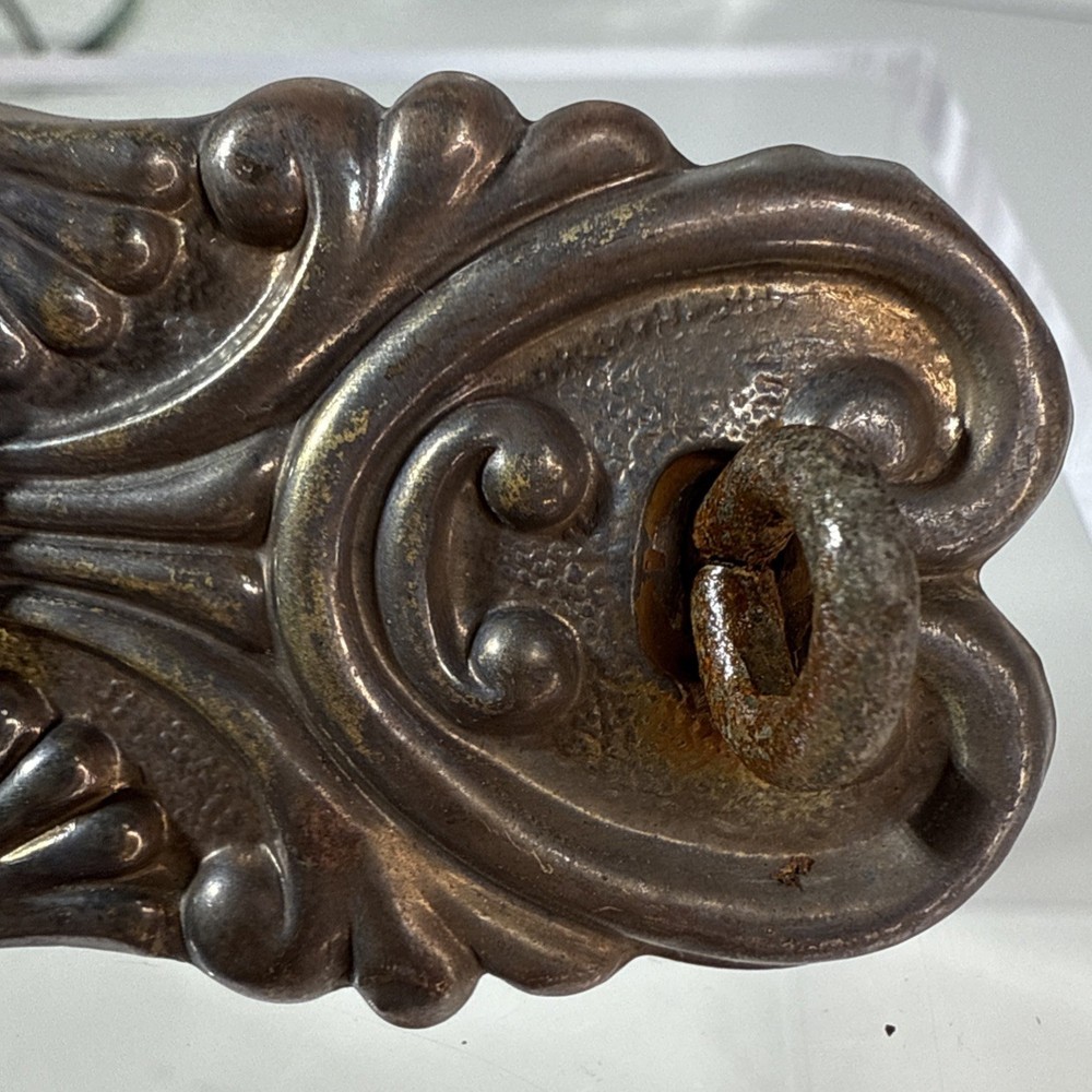 One Thin Flexible Fancy Copper Metal Drawer Pull Backplates W/ Handle Hoops