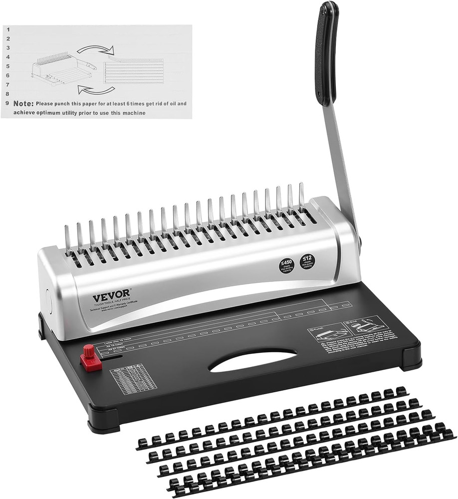Binding Machine, Comb Binding Machine 21-Holes Binding 450 Sheets, Book Binder M
