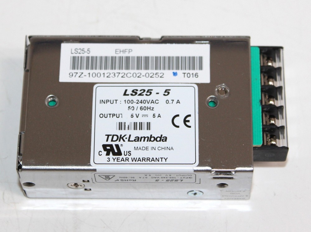 TDK-Lambda LS25-5 Power Supply: Input 100-240VAC Output: 5VDC 5A 25W