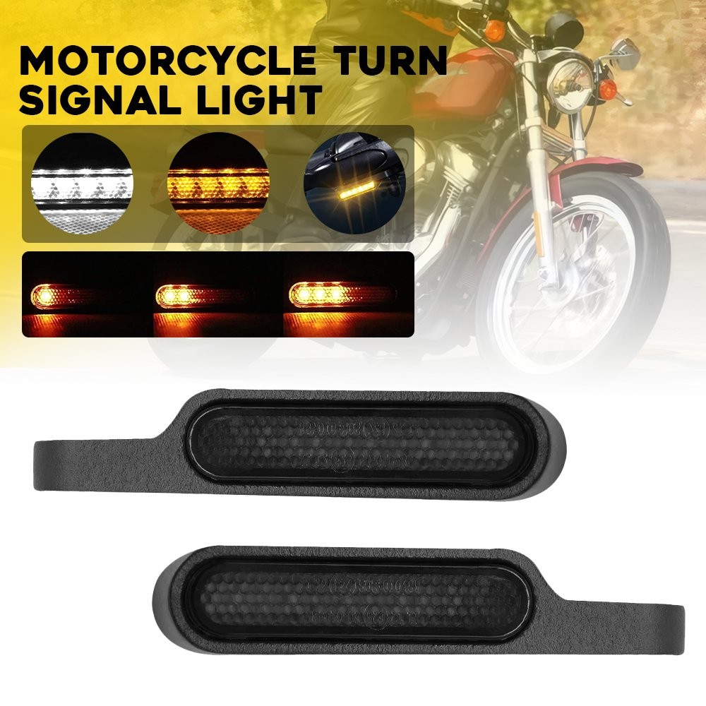 2X Mini Motorcycle LED Turn Signal Blinker Handlebar Light For Harley Davidson H