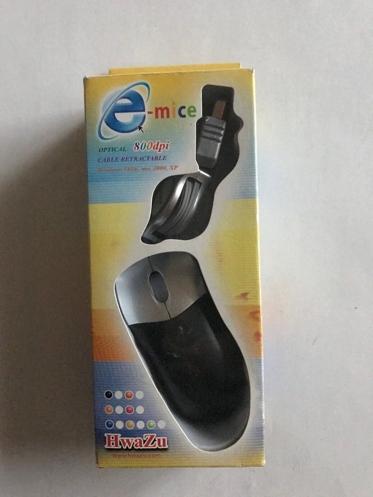 Hwazu e-mice precise optical sensor mouse with retractable cable