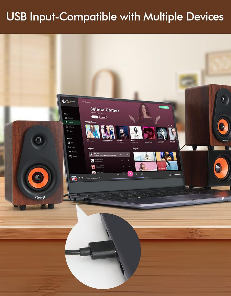 【2026 Update】 USB 2.1 Computer Speakers with Subwoofer, 3.5Mm/Usb Input Pc Speak