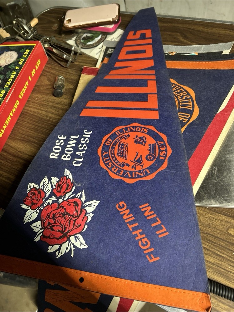 vintage illinois pennant