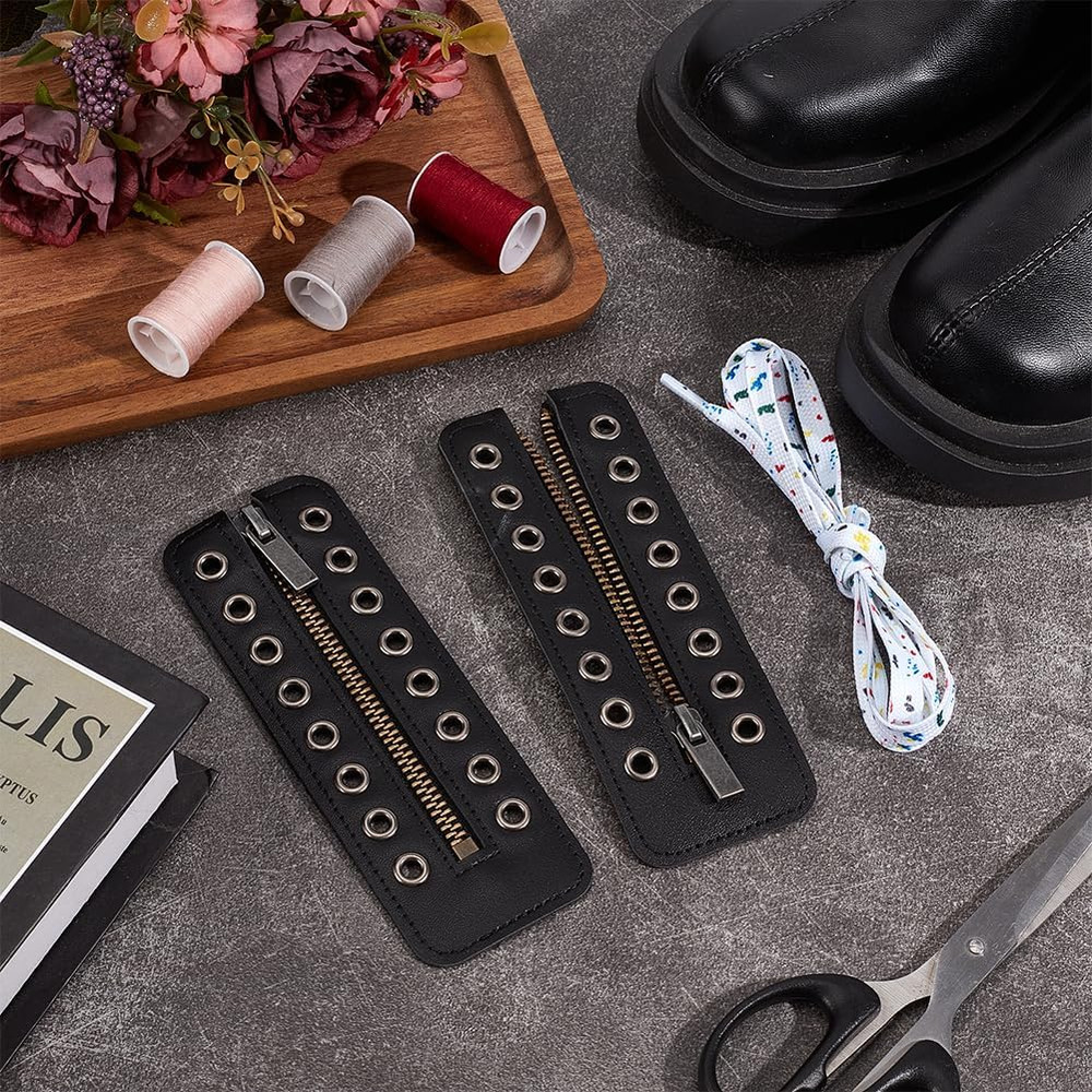 Leather Lace-in Boot Zipper Inserts