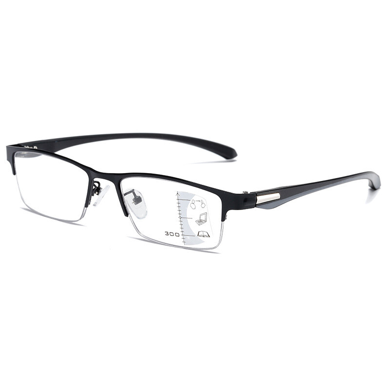 Photochromic Transition Bifocal Reading Glasses Blue Blight Blocking Half Rim