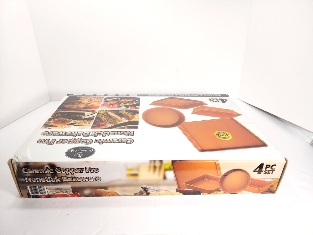 Culinary Edge Copper Ceramic Nonstick Bakeware Set, Assorted Items, 4 Piece