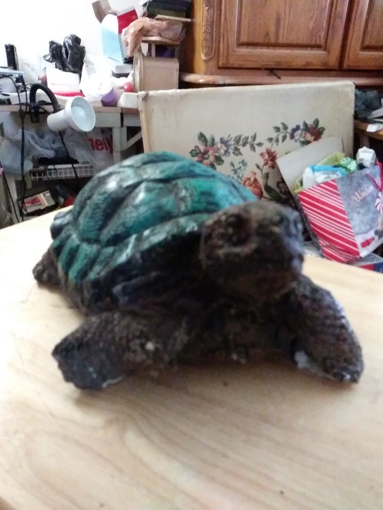 EXQUISITE VINTAGE CEMENT/CONCRETE TURTLE GARDEN SEESEE