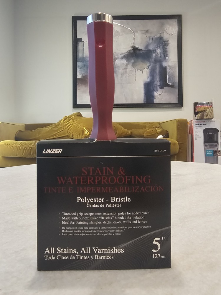 Linzer 5" Block Deck Polyester Blend Flat Paint Brush NEW