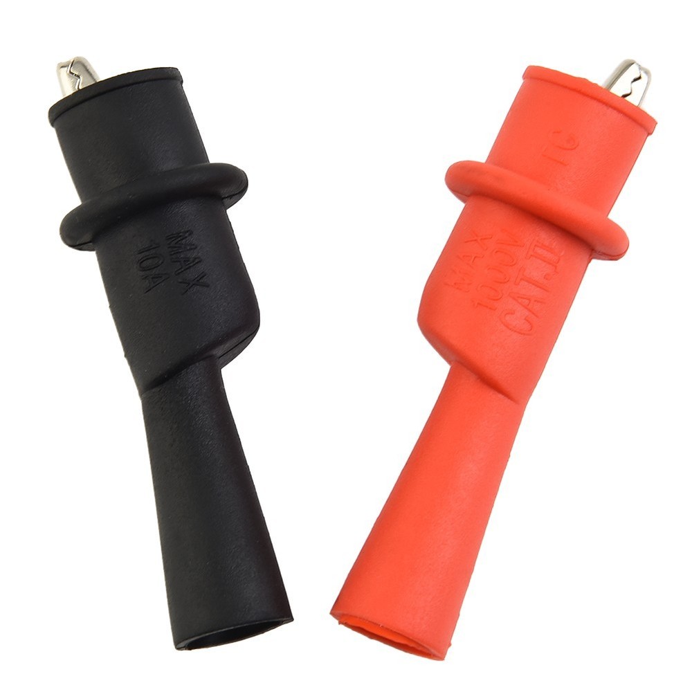 Accessories Clamp Measuring Tools 1Pair For Multi-Meter Tester Red+Black