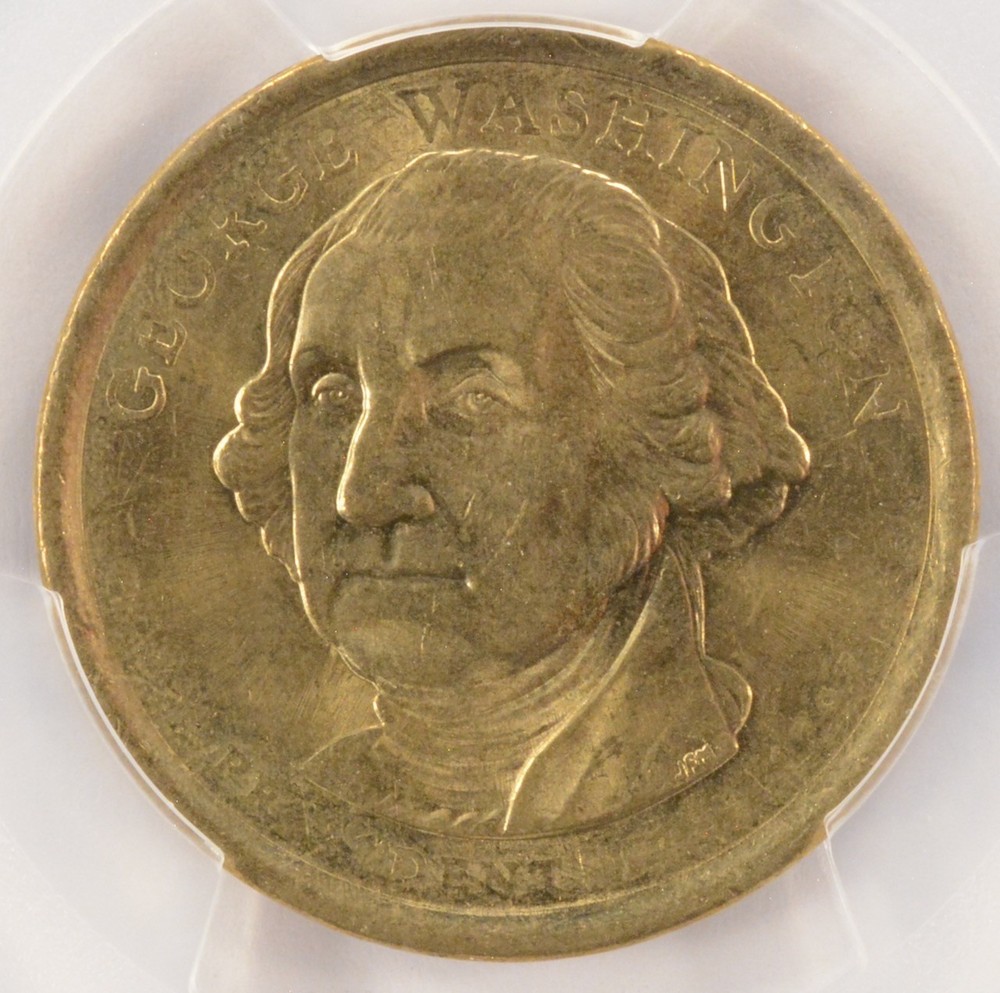 2007-P $1 George Washington Dollar Reverse Missing Clad Layer PCGS MS63