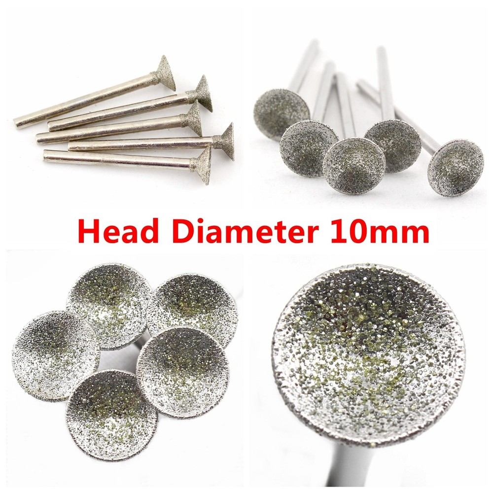 10Pcs 3/8" Spherical Concave Diamond Grinding Bits - Stone Lapidary Tools