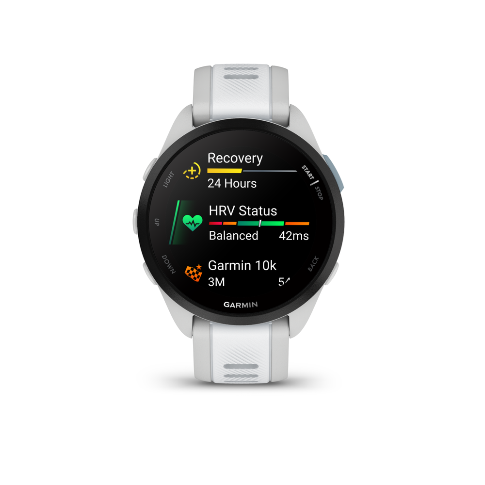 Garmin Forerunner 165 Running Smartwatch AMOLED Touchscreen Training White